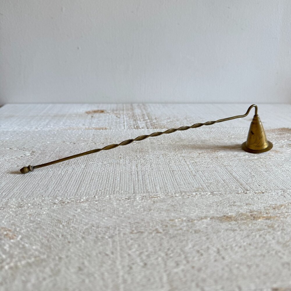 Simple Solid Brass Candle Snuffer with Twisted Handle